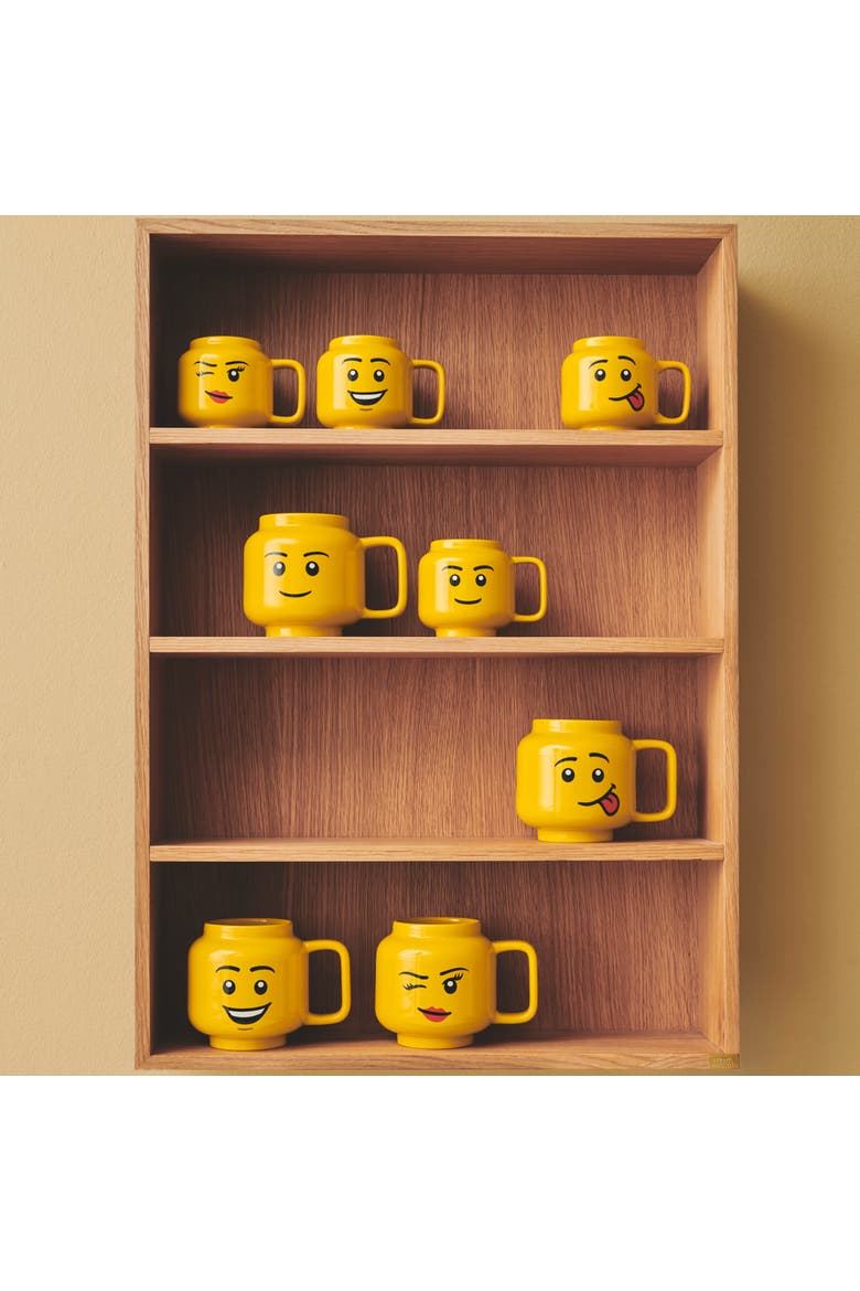 Classic Yellow Minifigures Winking Girl Ceramic Mug, 8.6oz, Alternate, color, Yellow