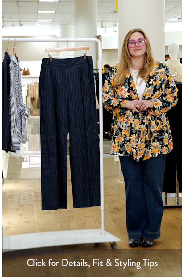 Rimini Pinstripe Linen Blend Wide Leg Pants video