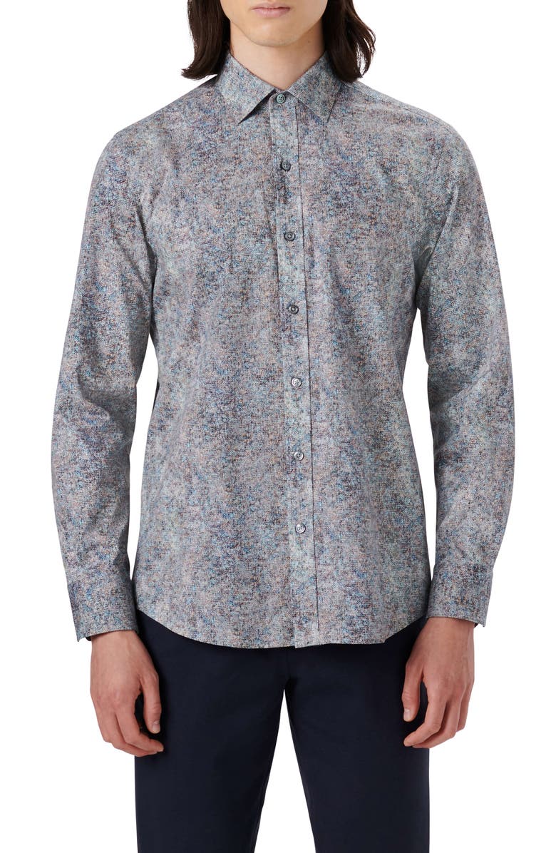 Bugatchi Julian Shaped Fit Stretch Button-Up Shirt, Main, color,