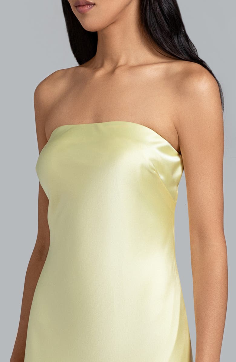 Ghrail Nora Strapless Satin Midi Dress, Alternate, color,