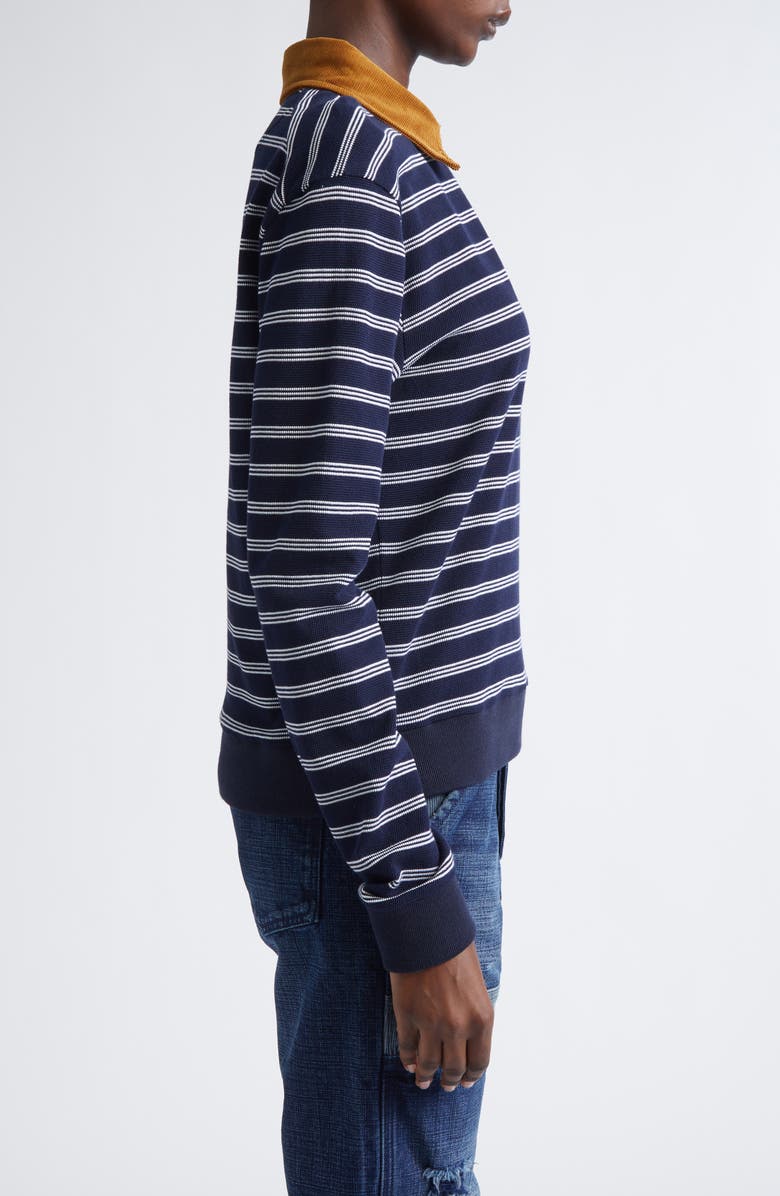 Wales Bonner Reflect Stripe Polo Sweater, Alternate, color, 