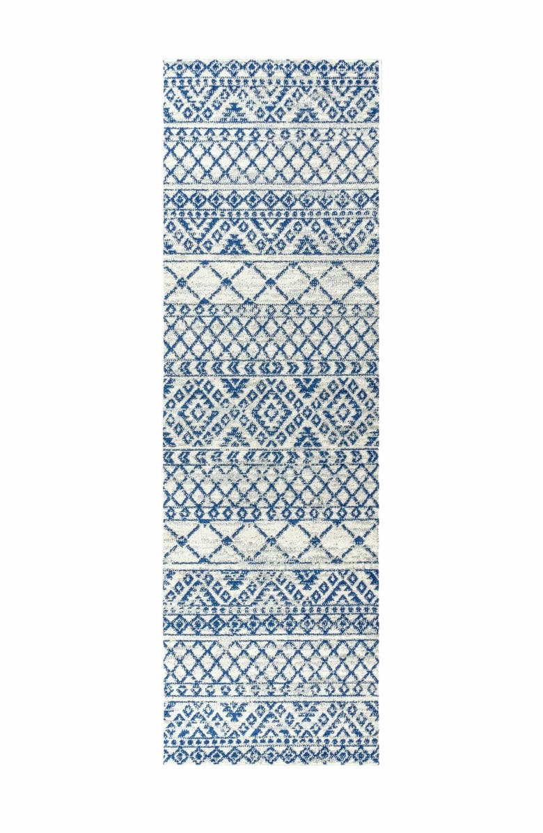 JONATHAN Y Moroccan HYPE Boho Vintage Area Rug, Main, color, Cream/Blue