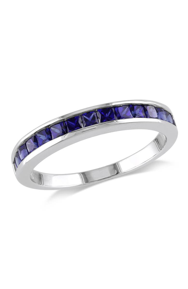 DELMAR Created Blue Sapphire Eternity Ring, Main, color, Blue