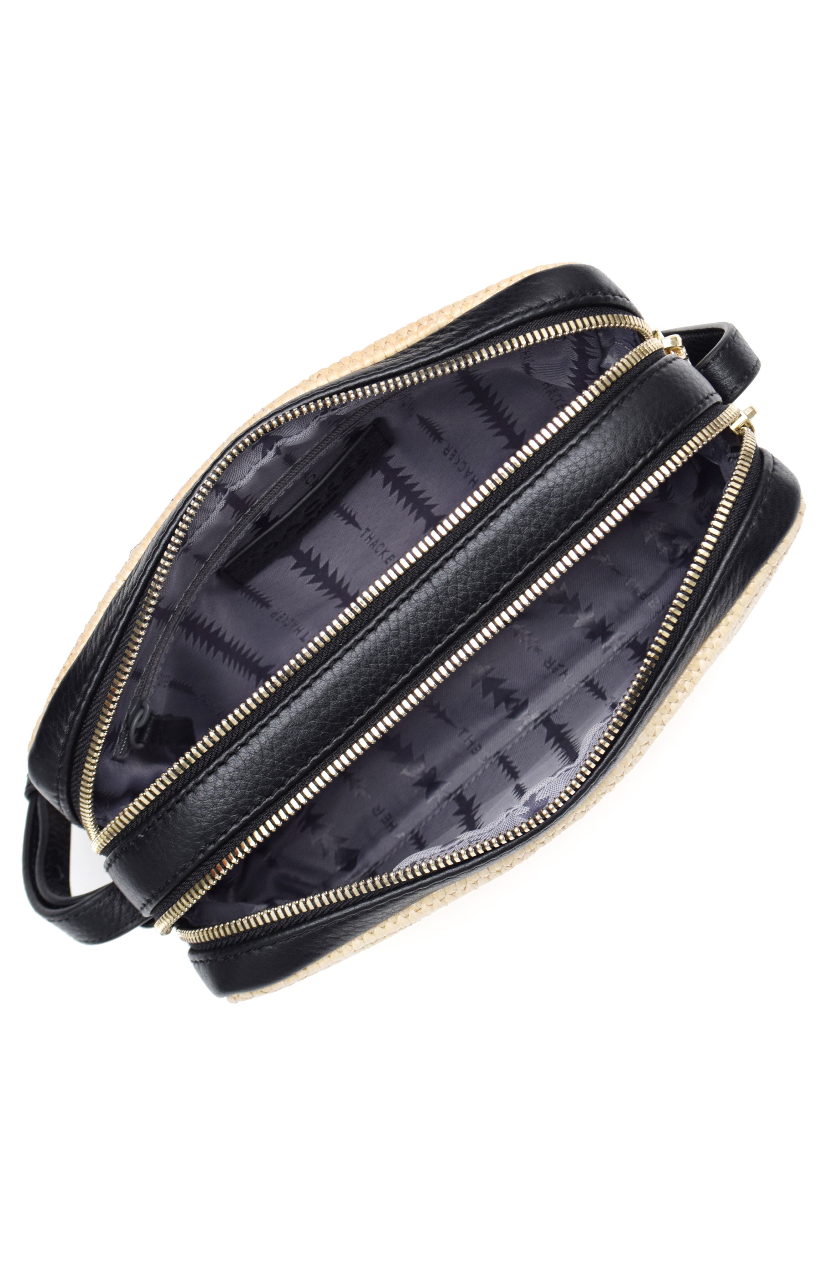 Thacker Shay Camera Woven Crossbody Bag, Alternate, color, Natural/ Black