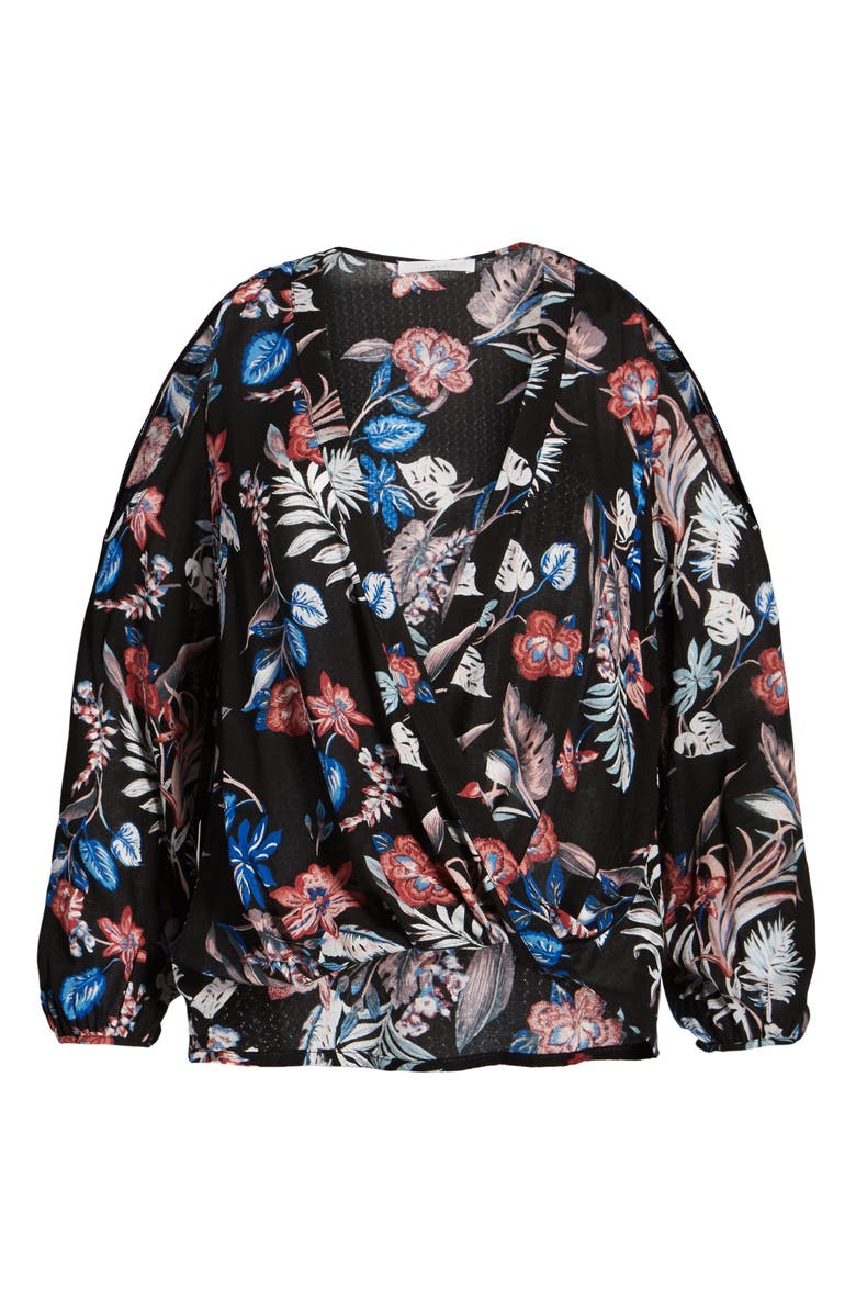 All in Favor Surplice Cold Shoulder Blouse, Alternate, color,