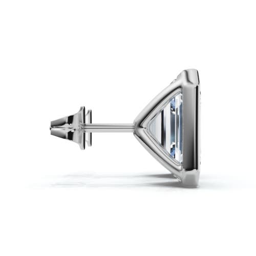 Bliss Diamond 2ct Tw Emerald Cut Bezel Diamond Studs 14k Gold Lab Grown Earrings In 14k White Gold