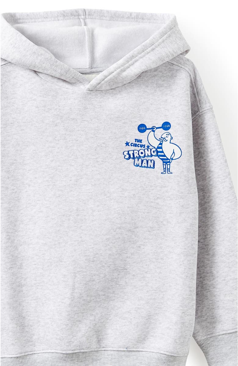 Cotton On Kids Kid's Sammy Oversize Hoodie, Alternate, color, Grey Marle Strong Man