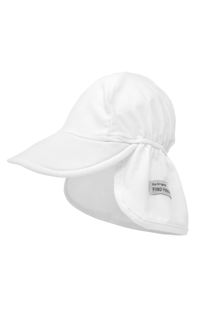 Baby/Toddler UPF 50+ Sustainably made, UV Blocking  Swim Flap Hat, Main, color, FHUB-WHIT-XL