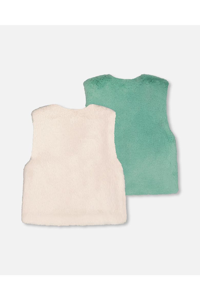 Reversible Faux Fur Vest, Alternate, color, Off-White
