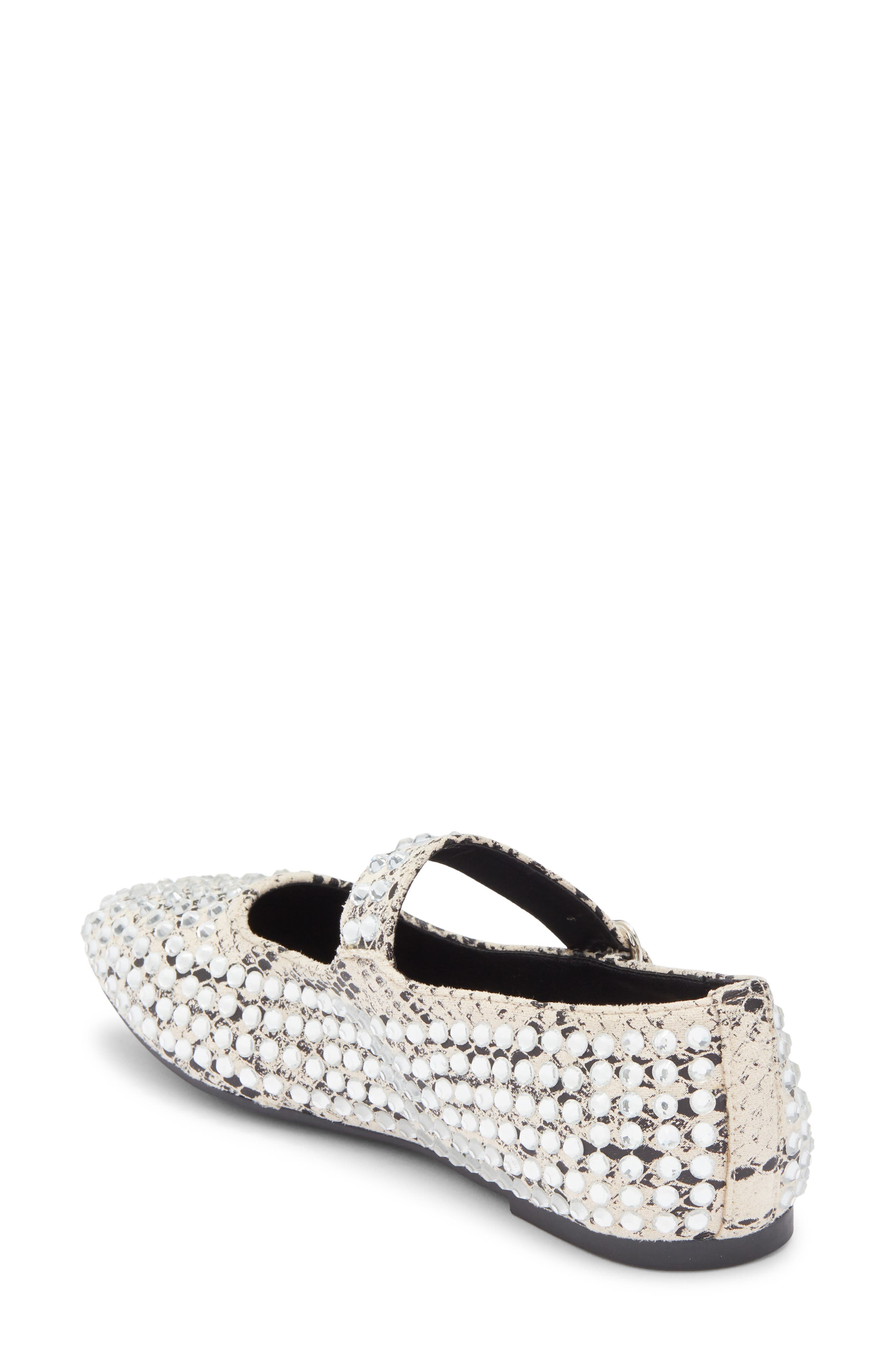 RACHEL Rachel Roy Crystal Embellished Mary Jane Flat, Alternate, color, Beige
