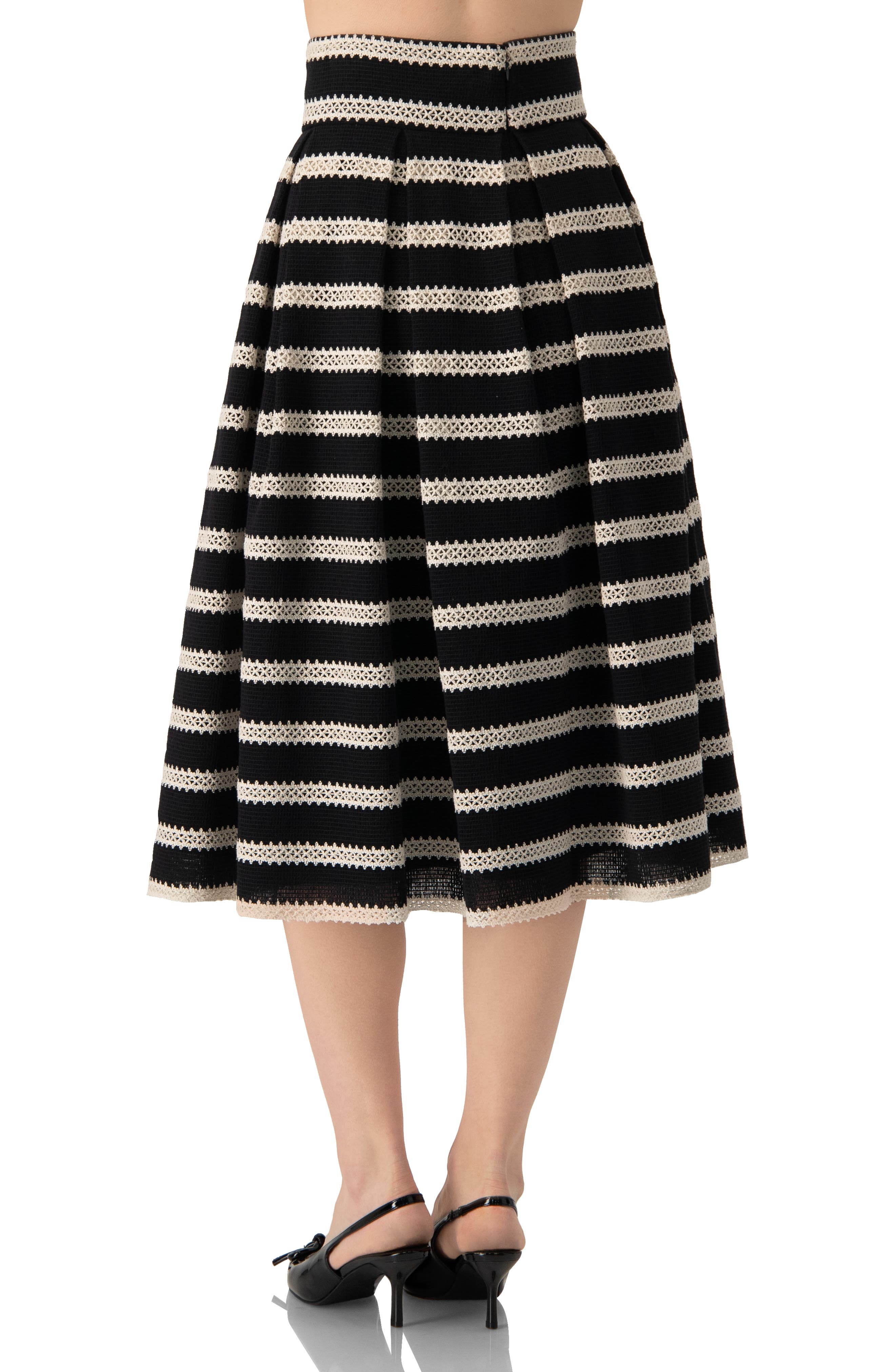 Striped Textured Midi Skirt - image 2