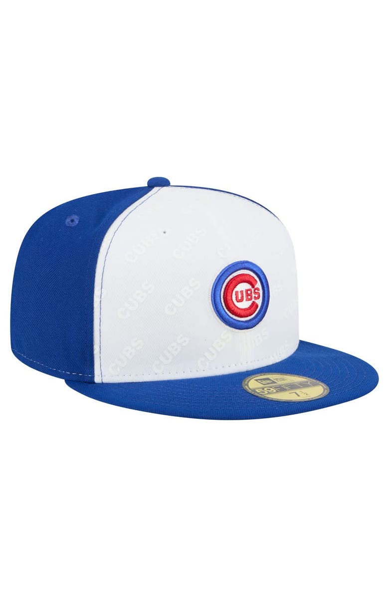 New Era Men's New Era White/Royal Chicago Cubs Repeat 59FIFTY Fitted Hat, Alternate, color, White