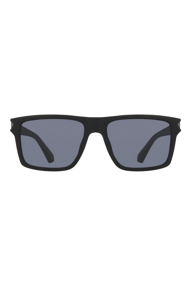54mm Rectangular Sunglasses, Main, color, BLACK