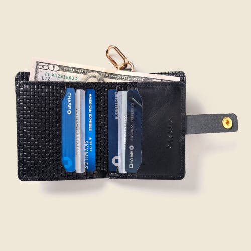 Casupo Wallet With Snap And Key Ring In Black