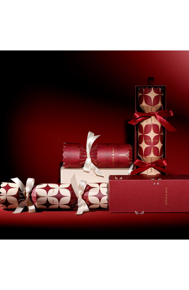 Astrid & Miyu Pavé Cluster Chain Drop Earrings Christmas Cracker, Alternate, color, Gold