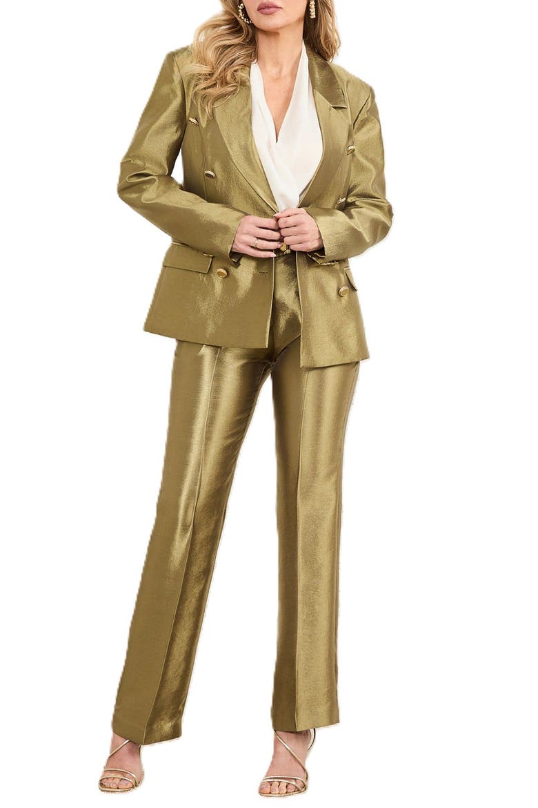 Milla Double Breasted Blazer, Main, color, GOLD