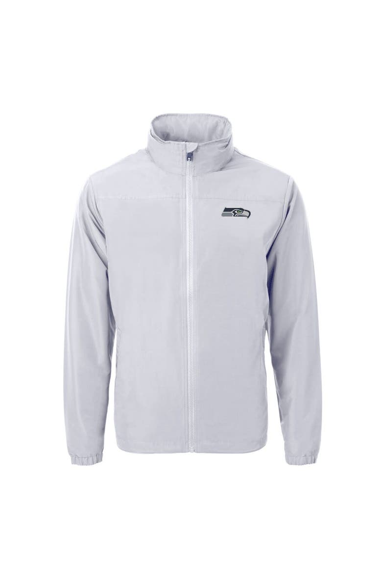 Cutter & Buck Men's Cutter & Buck  Gray Seattle Seahawks  Charter Eco Recycled Full-Zip Jacket, Alternate, color, 