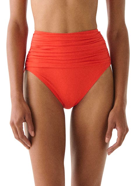 Shirred High Waist Bikini Bottom