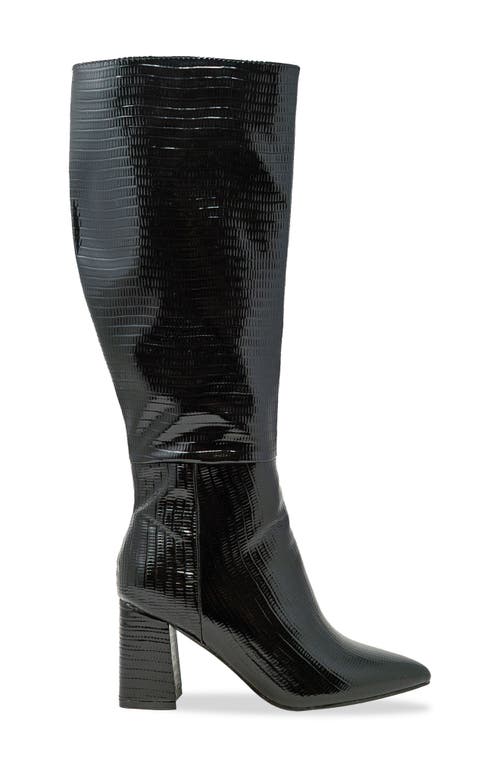 Chase & Chloe Chase And Chloe Croc Embossed Knee High Boot In Animal Print