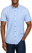 CONSTRUCT Slim Fit Gingham Woven Short Sleeve Basic Shirt