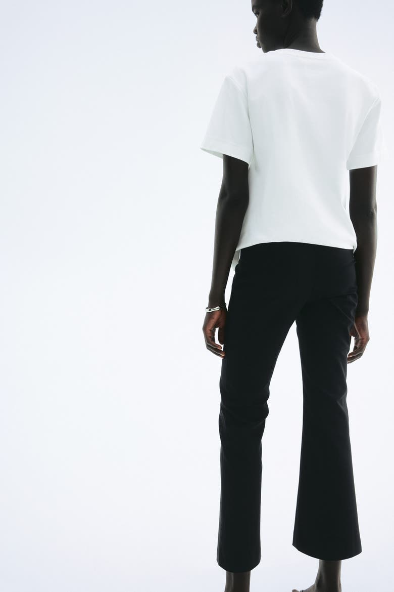 Flared Crease-front Trousers, Alternate, color, Black