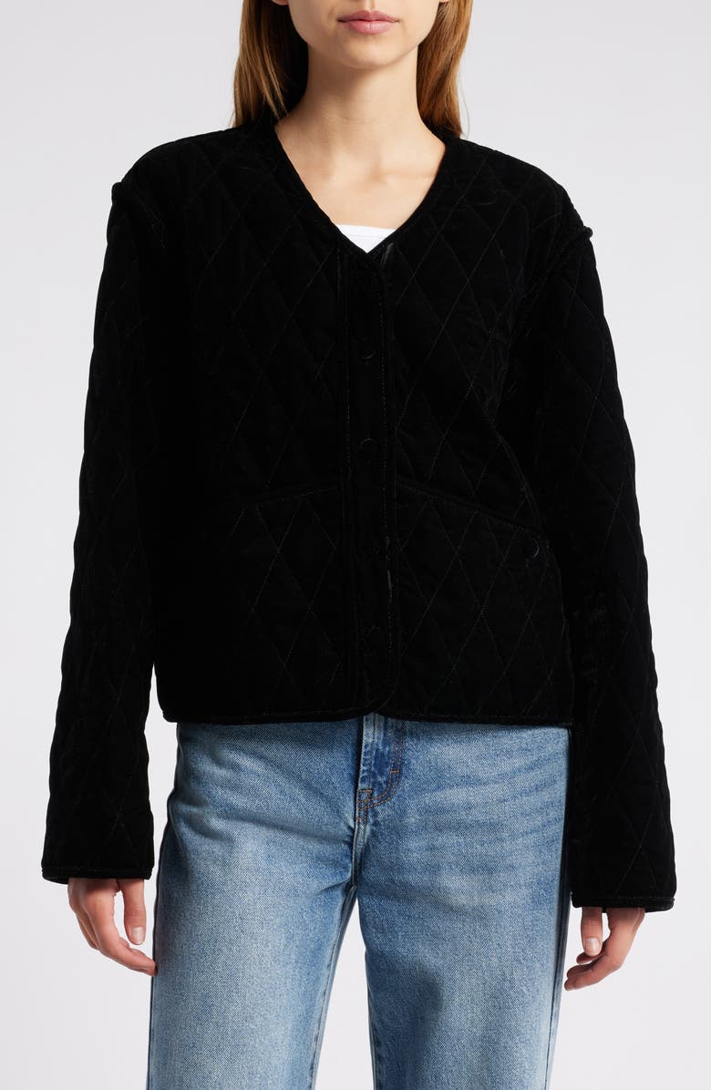 Rails Kiko Quilted Velvet Jacket, Alternate, color, Black Velvet