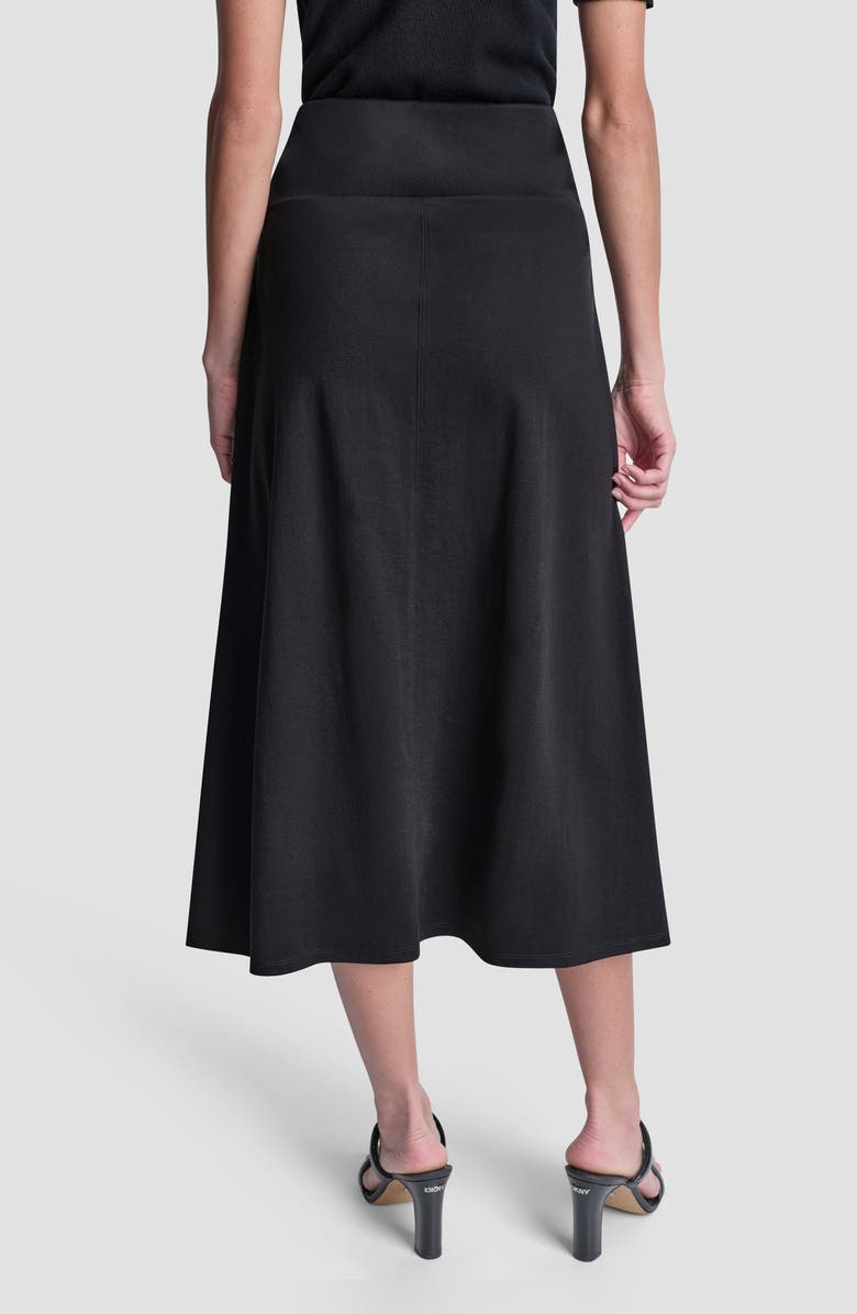 DKNY Arid A-Line Knit Midi Skirt, Alternate, color, Black