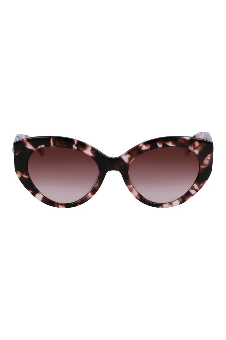 Roseau 54mm Gradient Cat Eye Sunglasses, Main, color, ROSE HAVANA