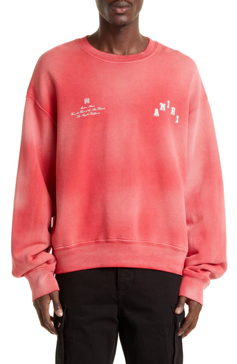 AMIRI Collegiate Logo Graphic Sweatshirt, Main, color,