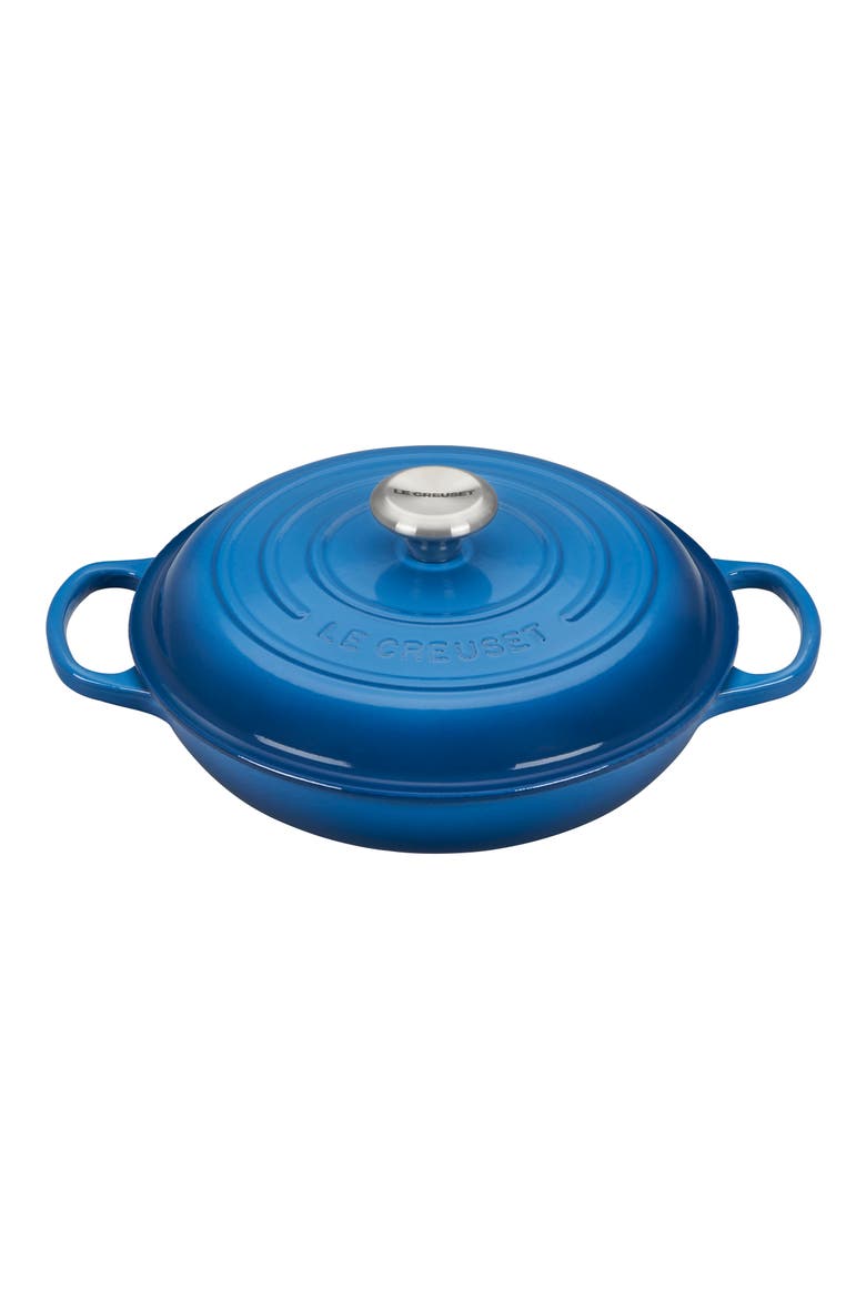 Signature 1.5-Quart Enameled Cast Iron Braiser, Main, color, MARSEILLE