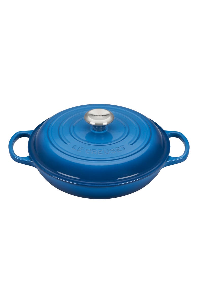 Le Creuset Signature 5-Quart Enameled Cast Iron Braiser, Main, color, Marseille