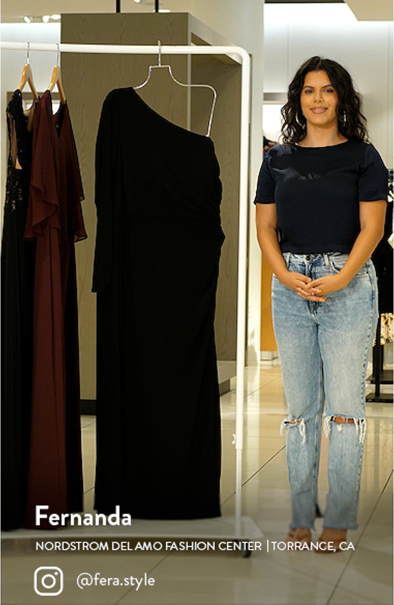 One-Shoulder Long Sleeve Gown, sales video thumbnail