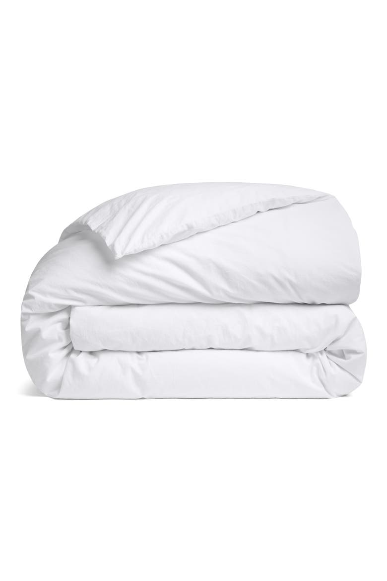 Brushed Cotton Duvet Cover, Main, color, WHITE