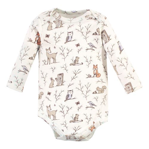 Hudson Baby Essential All-cotton Long-sleeve Bodysuit Triple Pack In Blue