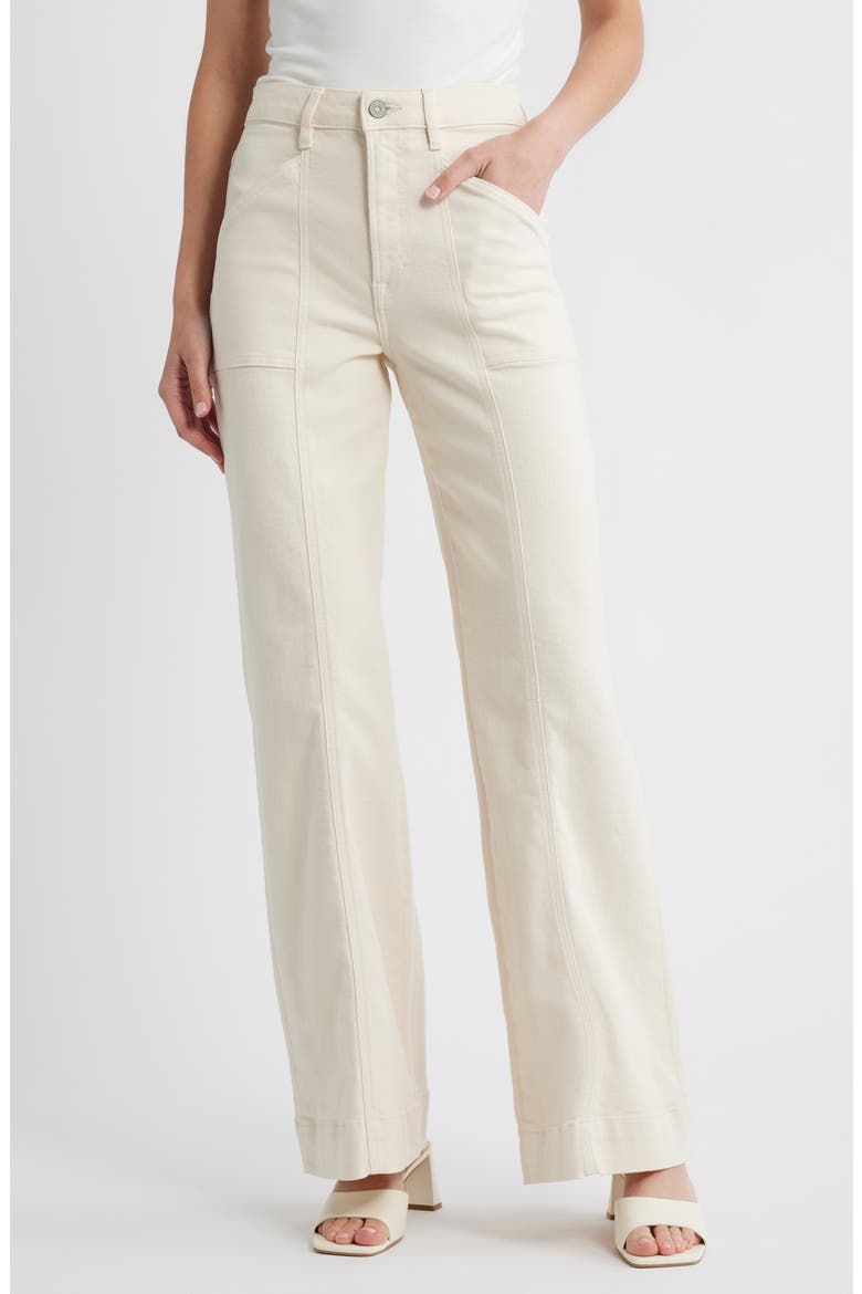 High Waist Comfort Flare Jeans, Main, color, CREAM