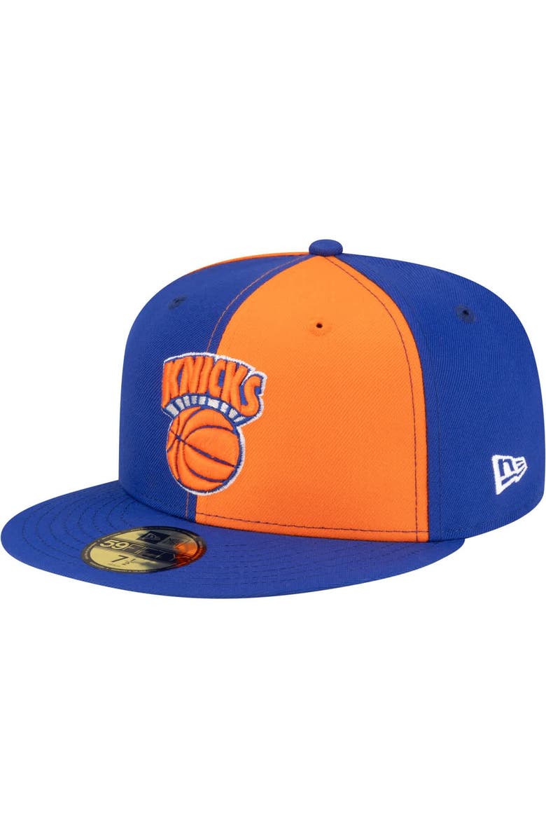 New Era Men's New Era Orange/Blue New York Knicks 80s Throwback Pinwheel 59FIFTY Fitted Hat, Main, color, Orange