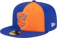 New Era Men's New Era Orange/Blue New York Knicks 80s Throwback Pinwheel 59FIFTY Fitted Hat