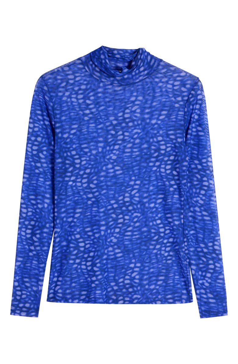 Dries Van Noten Hoyser Print Mesh Turtleneck Top, Alternate, color, 