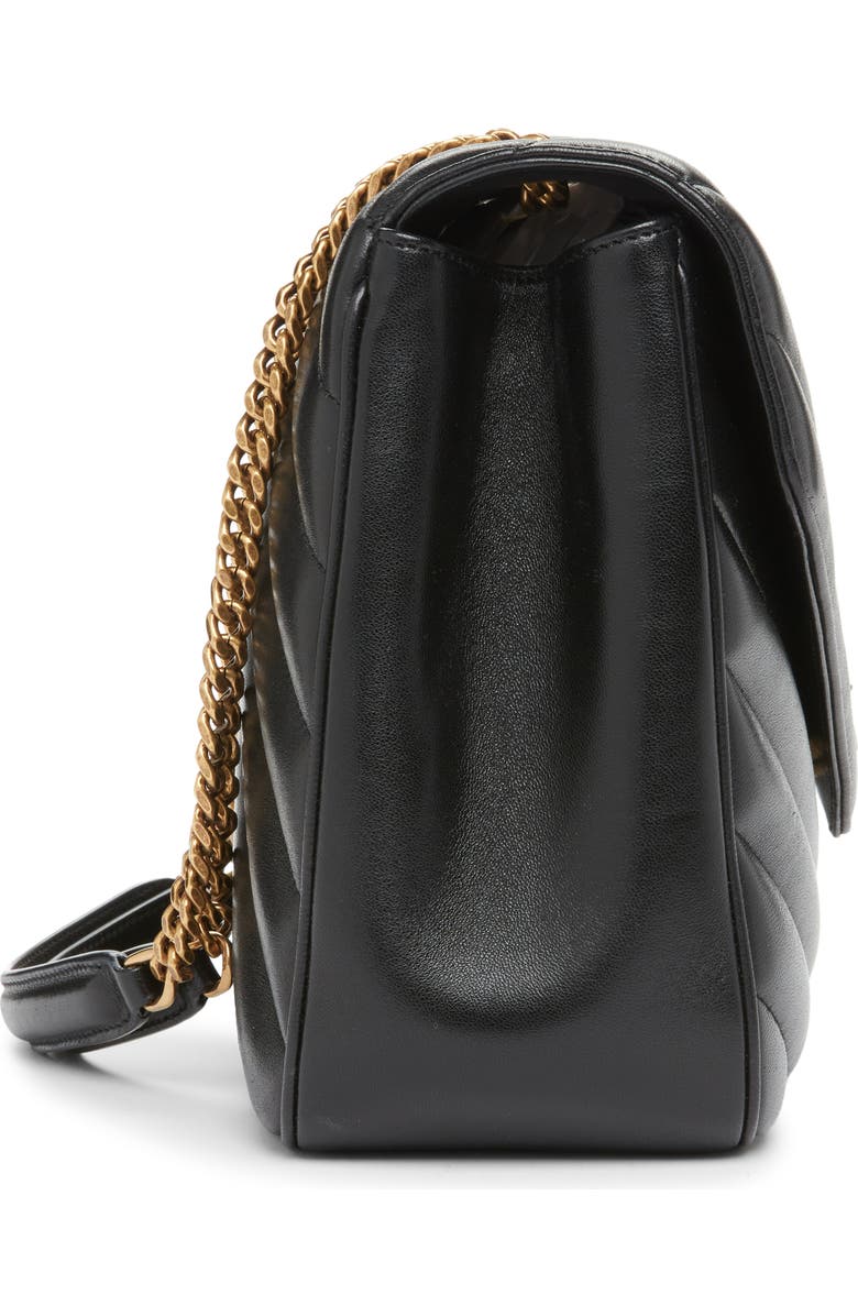 Saint Laurent Large Loulou Quilted Leather Shoulder Bag, Alternate, color, Noir