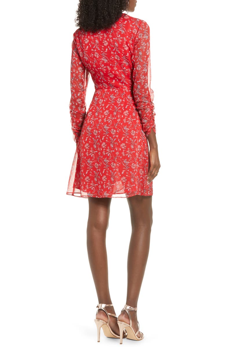 All in Favor Floral Wrap Minidress, Alternate, color,