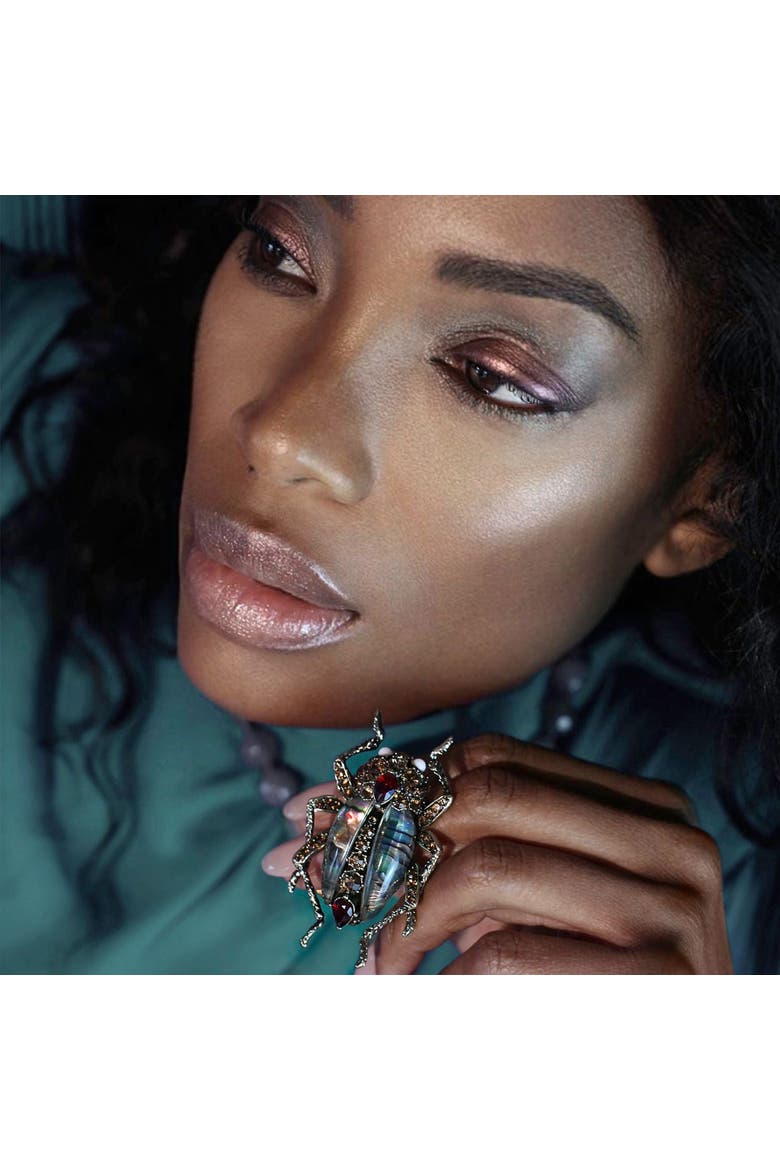 Bejewelled Beetle Statement Necklace, Alternate, color, Beetle