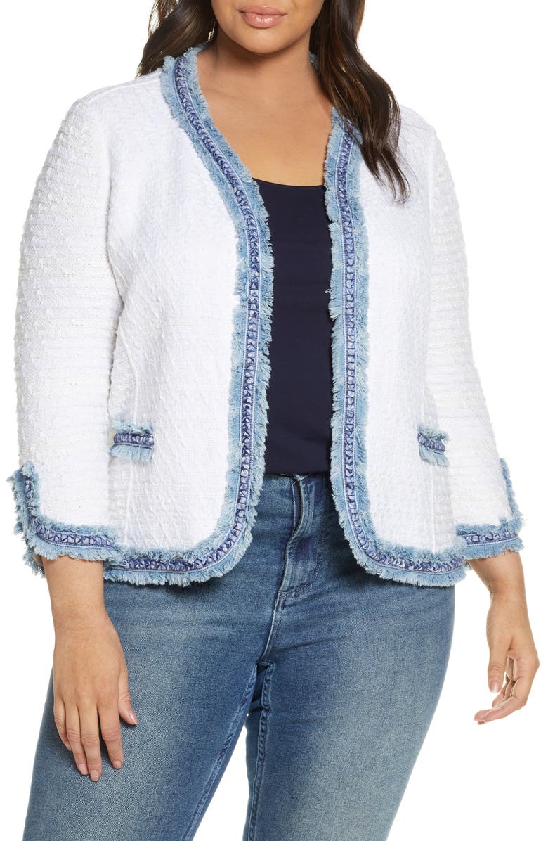 NIC+ZOE Bright Side Open Front Crop Jacket, Main, color,