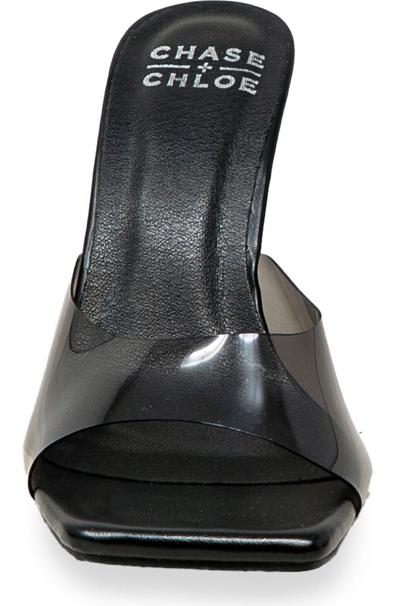 CHASE AND CHLOE Alia Clear Strap Wedge Sandal, Alternate, color, Clear Black