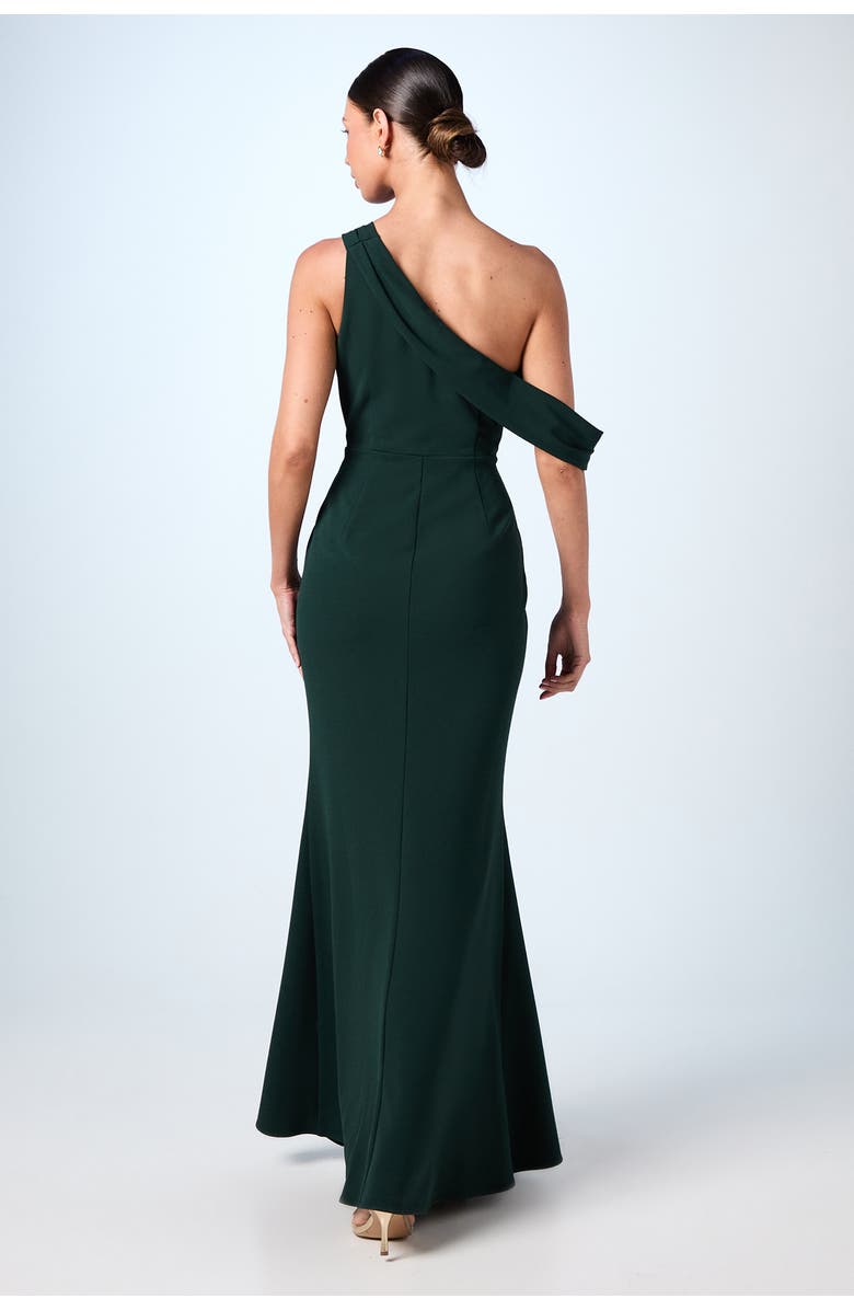 Coast Scuba Crepe Black Tie Dress, Alternate, color, Emerald