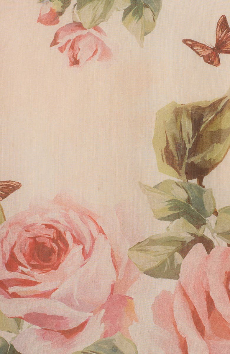 Dolce&Gabbana Sheer Rose Print Silk Blouse, Alternate, color,