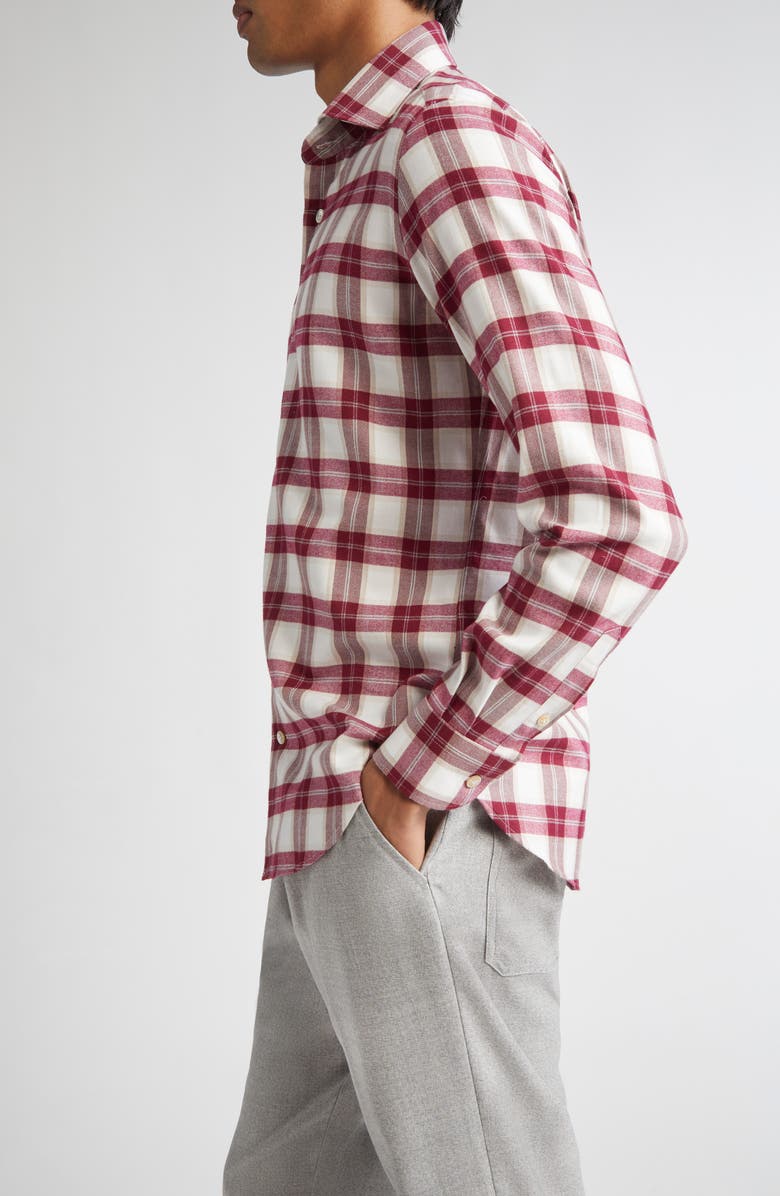 Eleventy Dandy Plaid Button-Up Shirt, Alternate, color, 84 Raspberry