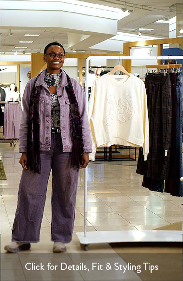 Lila Embroidered Oversize Cotton Sweatshirt, sales video thumbnail