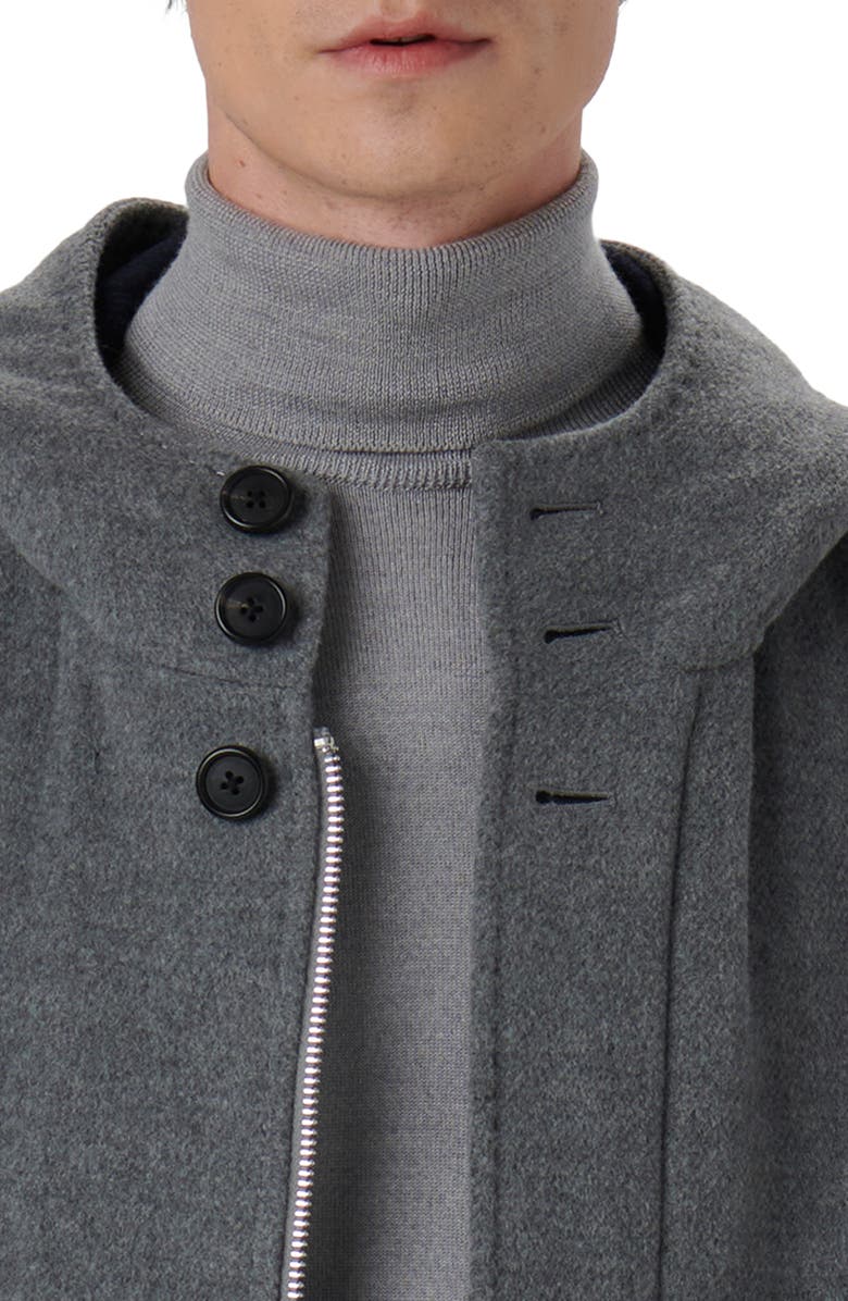 Bugatchi Water Resistant Wool & Cashmere Hooded Duffle Coat, Alternate, color, 