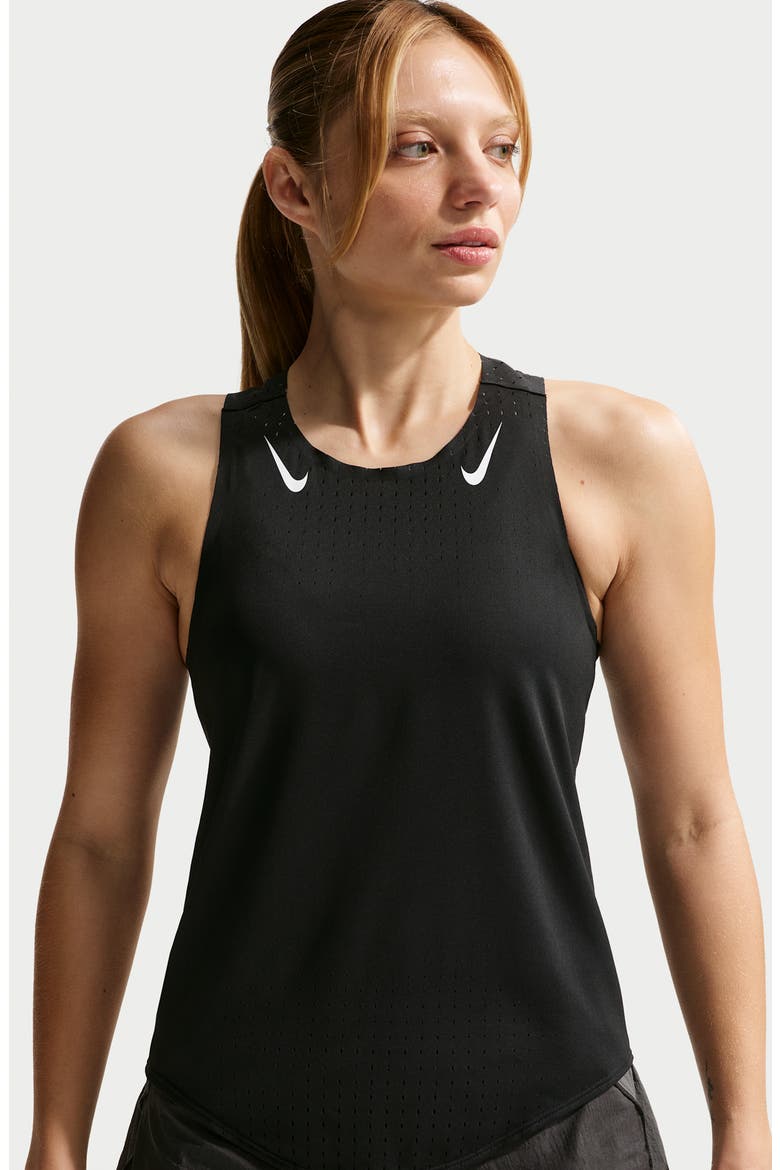 AeroSwift Dri-FIT ADV Running Singlet, Alternate, color, BLACK/ WHITE
