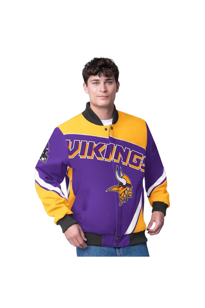 Men's G-III Extreme  Purple Minnesota Vikings Maximum Racing Full-Snap Jacket, Alternate, color, Purple